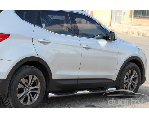 Пороги - трубы "Delux" для Santa Fe 2013+.